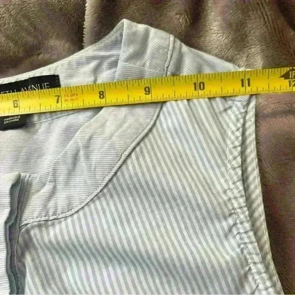 Saks Fifth Avenue Blue Cotton Button Front Blouse Top Shirt XS - Picture 7 of 8